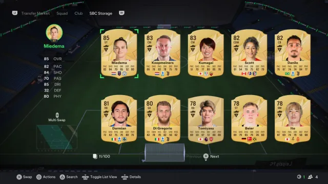 EA FC 25: How to send a player from SBC Storage to your club