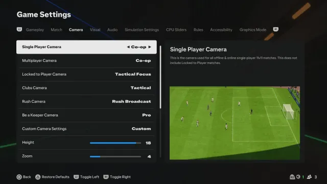 How to change camera angles in EA FC 25