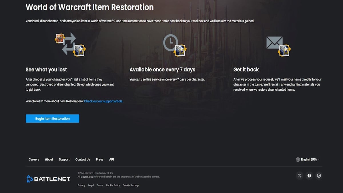 How to use Item Restoration in WoW