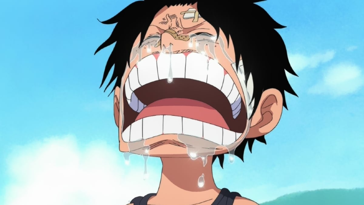 Young Ace crying in One Piece