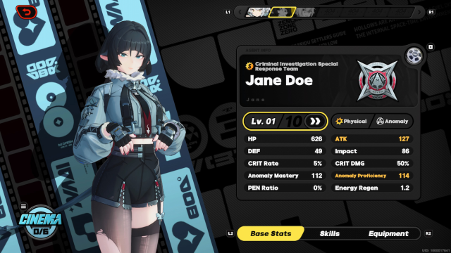 Jane Doe in the ZZZ patch 1.1