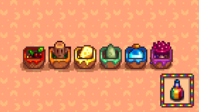 The Dye Pots in Emily and Haley's house in Stardew Valley