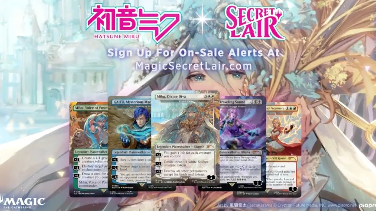 All cards in the Secret Lair x Hatsune Miku: Electric Entourage Superdrop