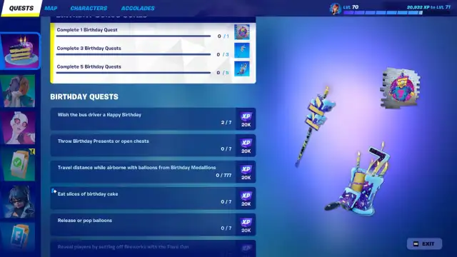 All Fortnite Birthday event quests and rewards (2024)