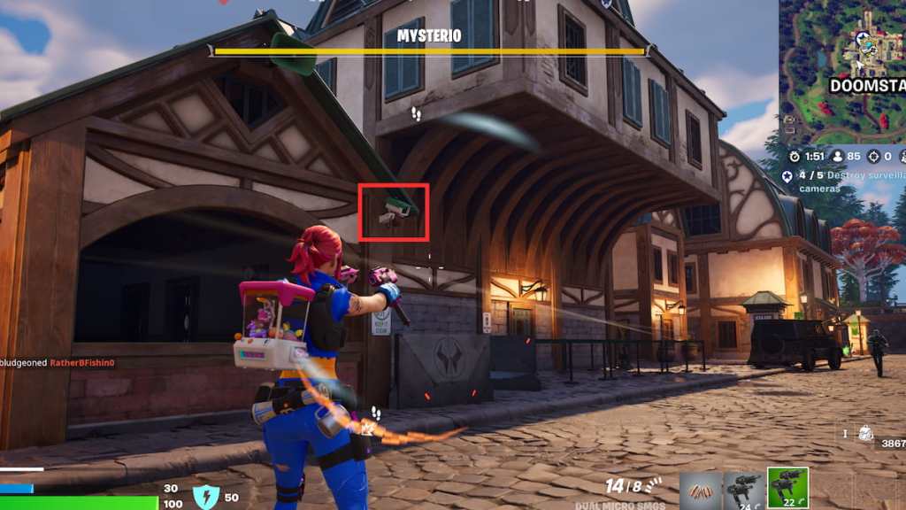 Cómo destruir cámaras de vigilancia en Fortnite Capítulo 5, Temporada 4