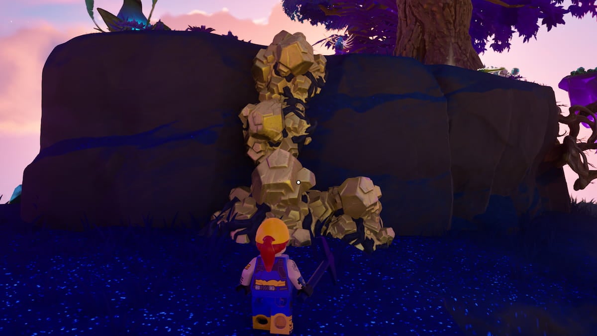 Cómo conseguir mineral de oro en LEGO Fortnite