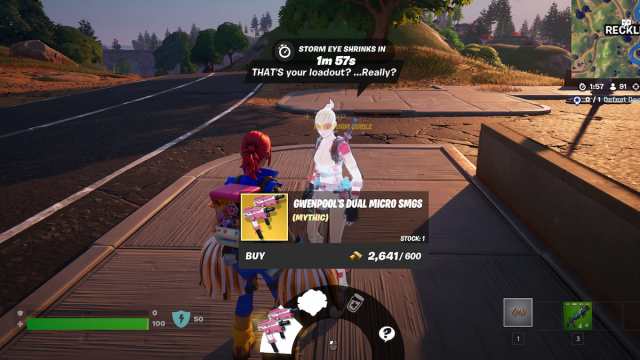 Fortnite Gwenpool's dual micro SMGs in shop menu