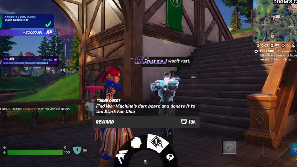 All Stark Fan Club Found secret quest items in Fortnite