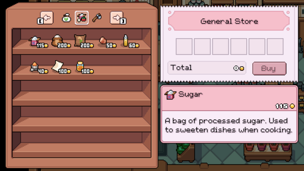 Everything sold at the General Store in Fields of Mistria, before and after upgrade