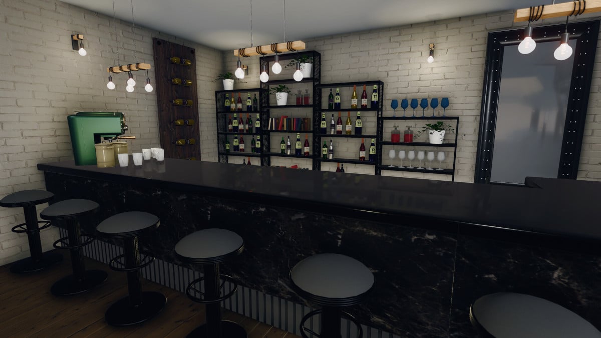 Bar designed in House Flipper: Dine Out