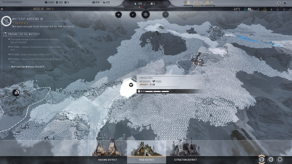 How to stockpile food for the Whiteout in Frostpunk 2