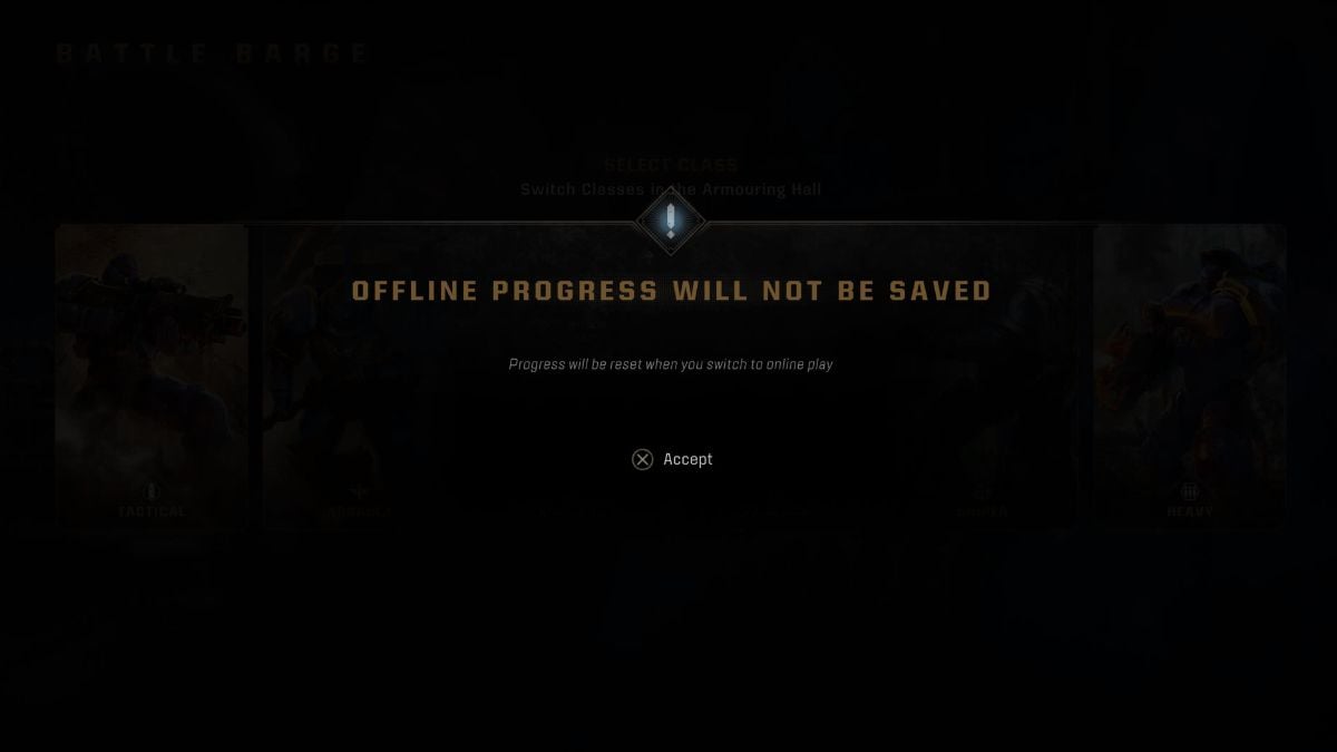 operations mode offline warning warhammer 40k space marine 2