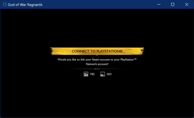 PSN's requirement screen on GOW Ragnarok PC