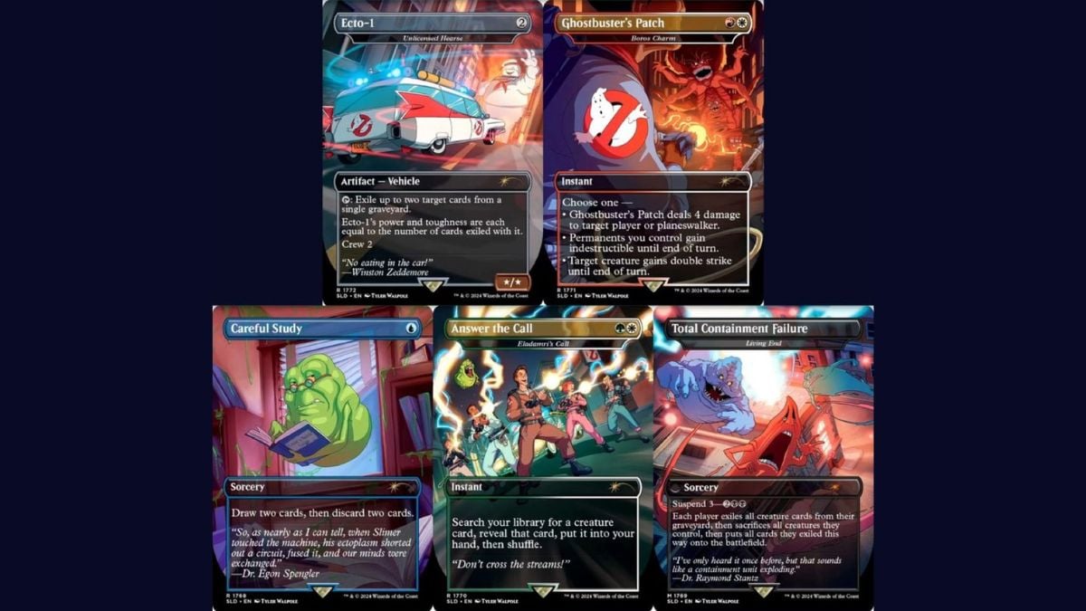 Todas las cartas del Superdrop Secret Lair x The Real Ghostbusters