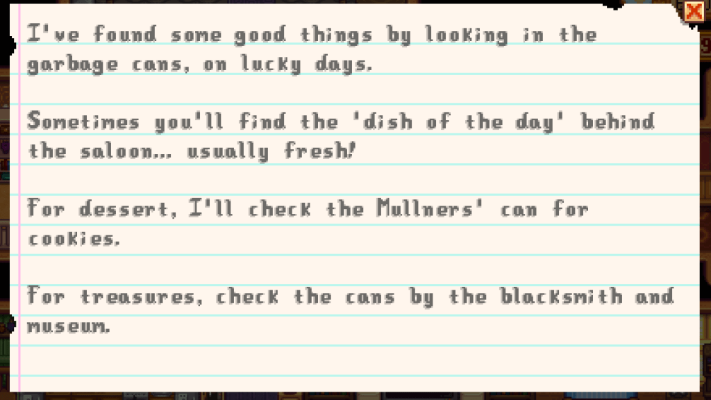 Secret Note #12 in Stardew Valley