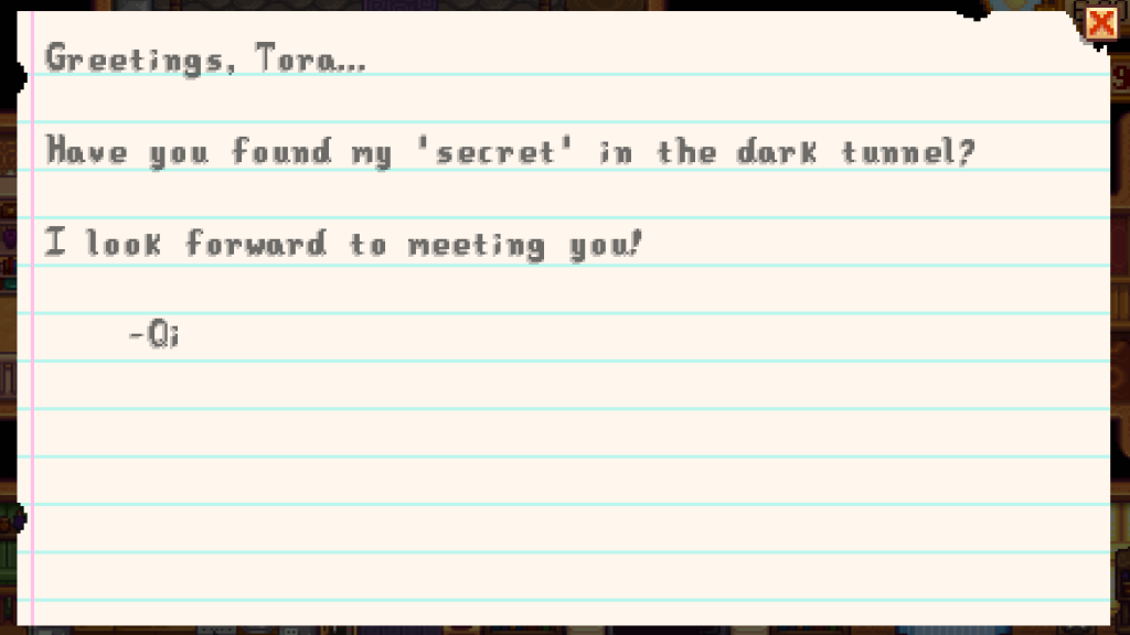 Secret Note #22 in Stardew Valley