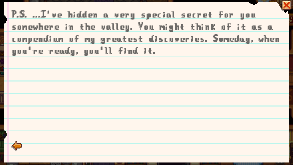 Secret Note #27 in Stardew Valley