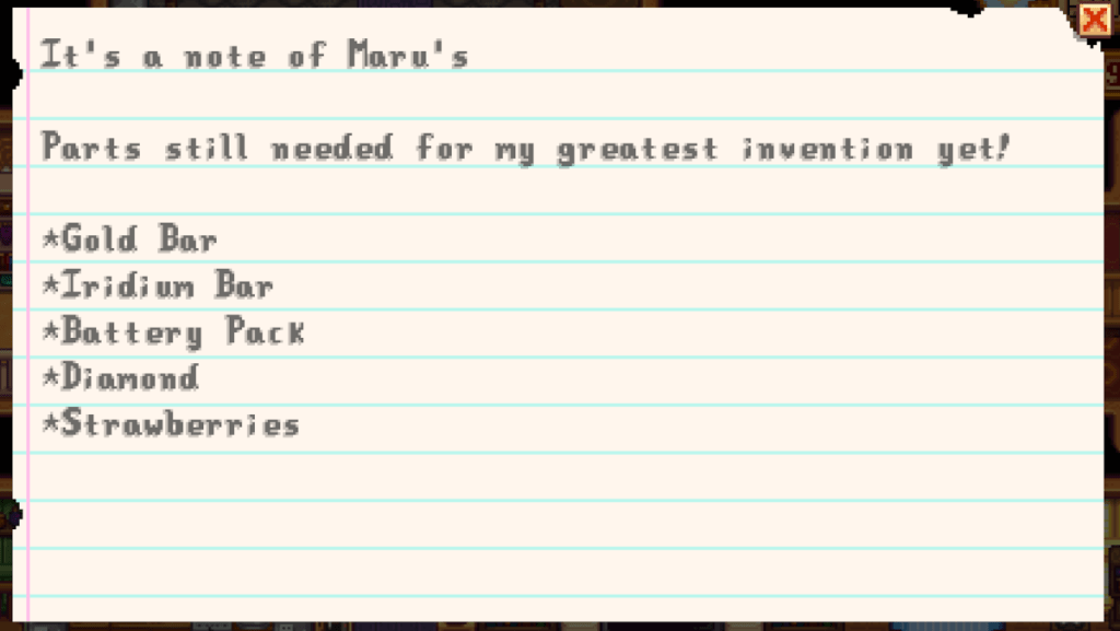 Secret Note #4 in Stardew Valley