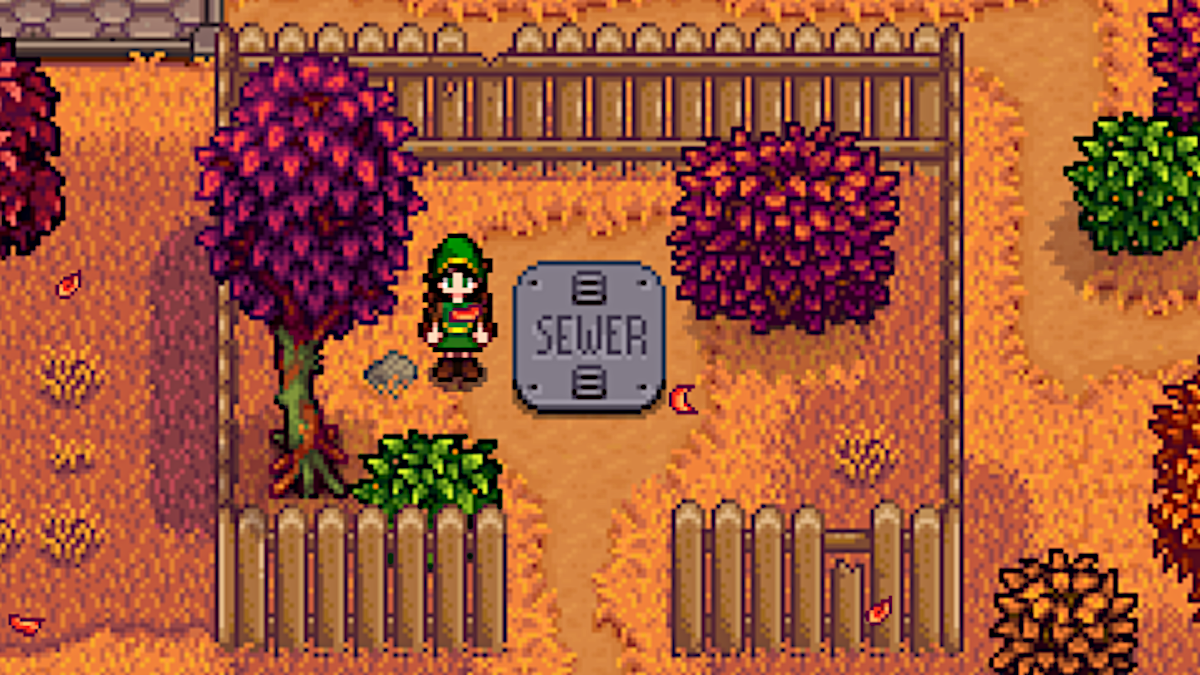 The entrance to the Sewers in Stardew Valley