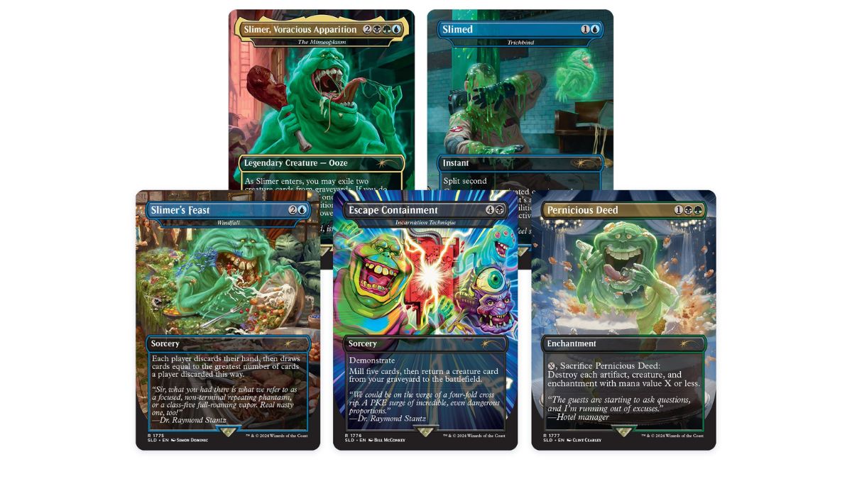 All cards in the Secret Lair x Ghostbusters: Slimer! Superdrop