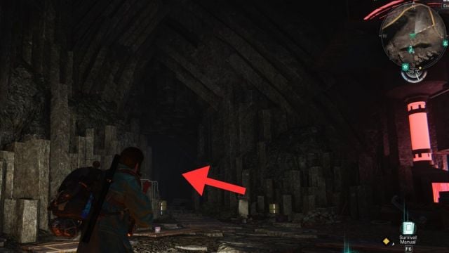 A cavern entrance leading to Platinum Crystals in loot chests in Once Human.