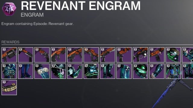 Destiny 2 Revenant Engram Rewards