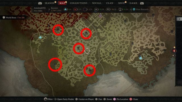 Diablo 4 Vessel of Hatred Five Hills Tenets of Akarat locations