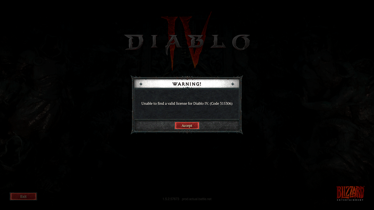 How to fix Unable to find a valid license for Diablo IV: Vessel of Hatred