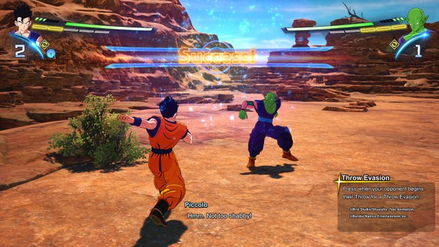 Gohan breaks a throw in Dragon Ball Sparking Zero. 