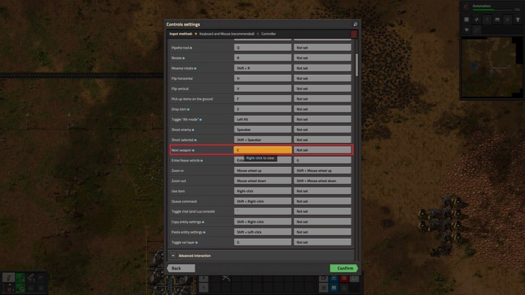 Factorio Space Age: How to change Weapons