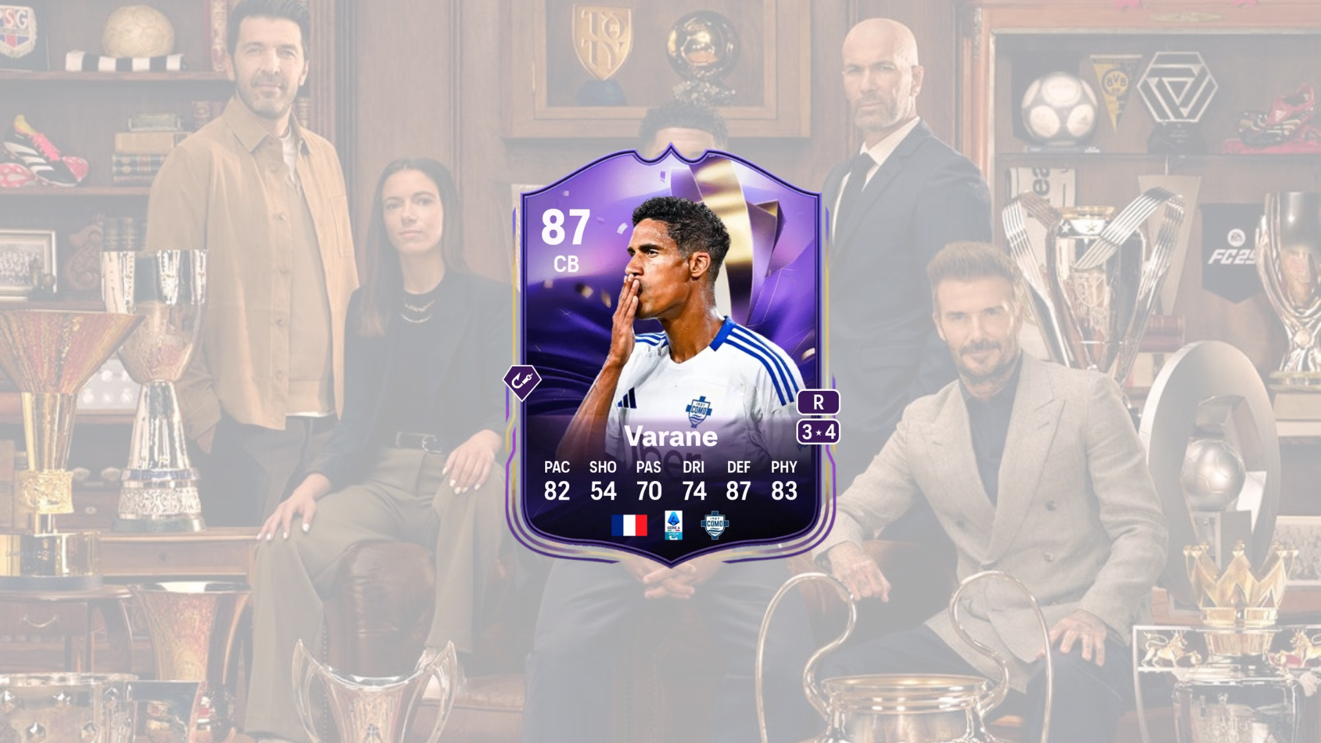 An image of Raphael Varane End of an Era SBC in EA FC 25