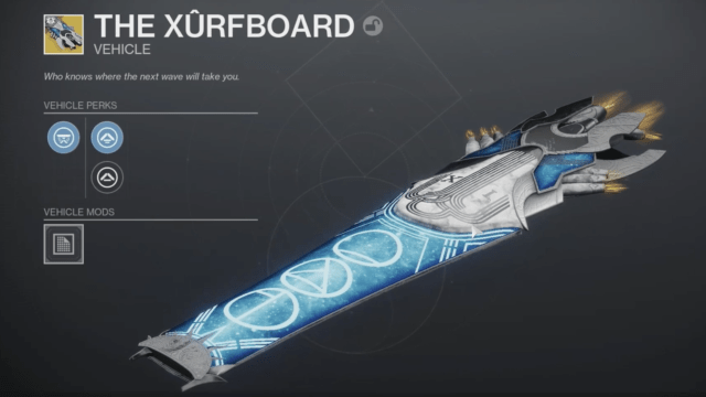 Destiny 2 Surfboard hoverboard.