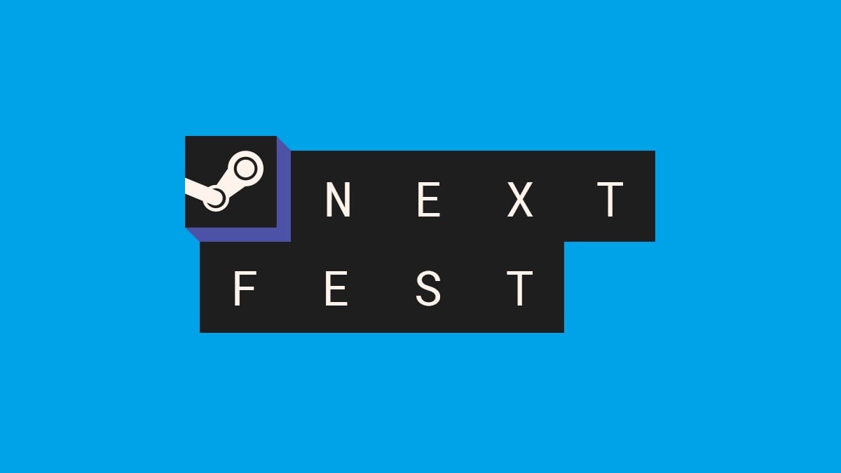 Steam Next Fest Logo on Blue Background