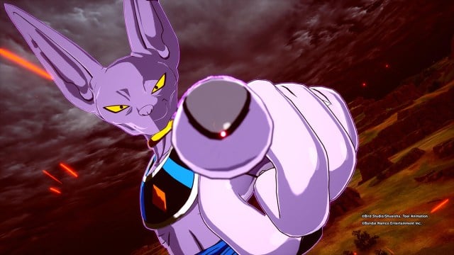 Beerus in Dragon Ball Sparking Zero. 