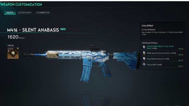 The M416 Silent Anabasis, used in the Frost Vortex build in The Way of Winter.