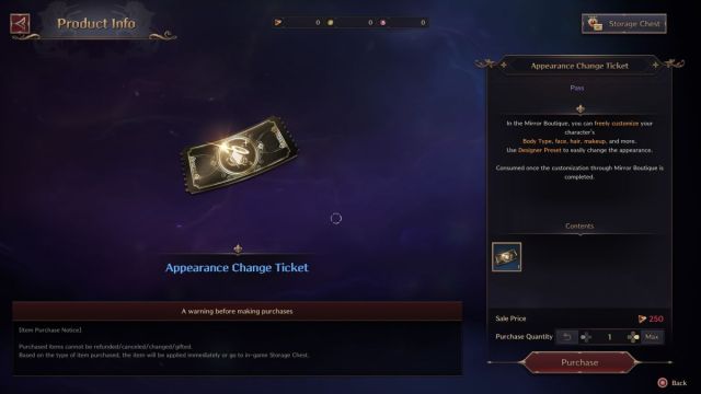 Throne and Liberty Appearance Change Ticket