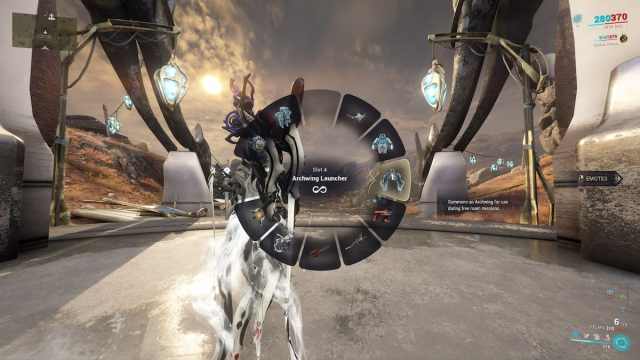 Archwing Gear Wheel Select in Warframe