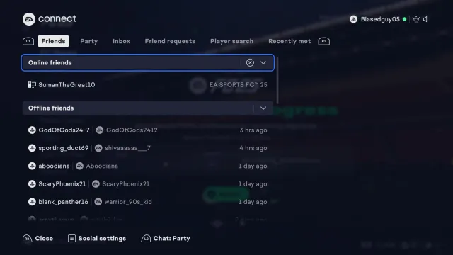 Как найти друзей в EA FC 25?