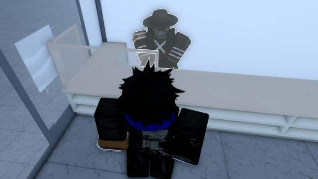 NPC del banco de artículos en la experiencia Sorcery Roblox