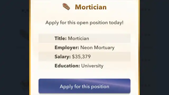 BitLife Mortician job