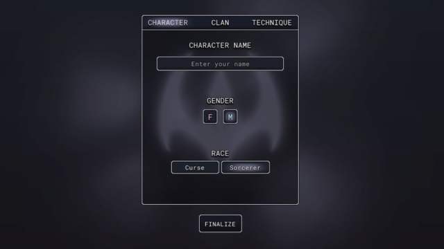 Character creation vitals menu in Sorcery Roblox experience