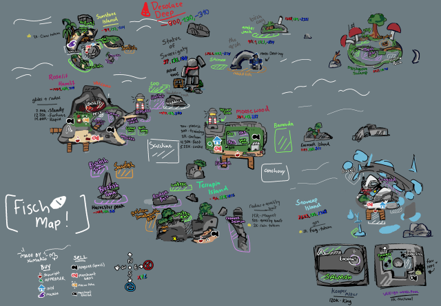 Complete map of all islands and locations in Fisch Roblox experience