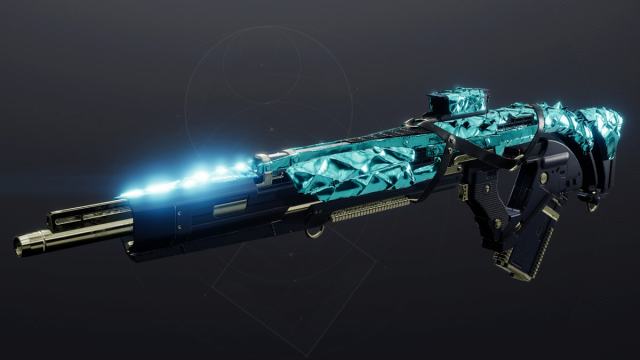 The Red Tape scout rifle with the Neopop Wave shader applied.