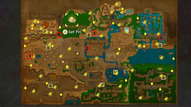 Zelda: Echoes of Wisdom all Acorn Gathering locations and prizes