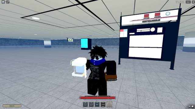 Jugador que sostiene un objeto en la experiencia Sorcery Roblox