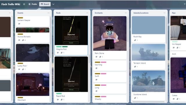 Fisch official Trello board look