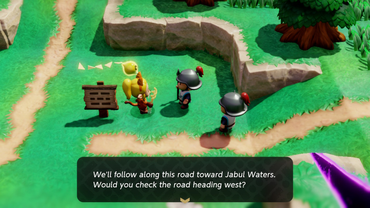 Guards will tell you to turn west during From the Heart in Zelda: Echoes of Wisdom