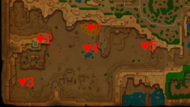 Heart Pieces found in the Gerudo Desert in Zelda: Echoes of Wisdom