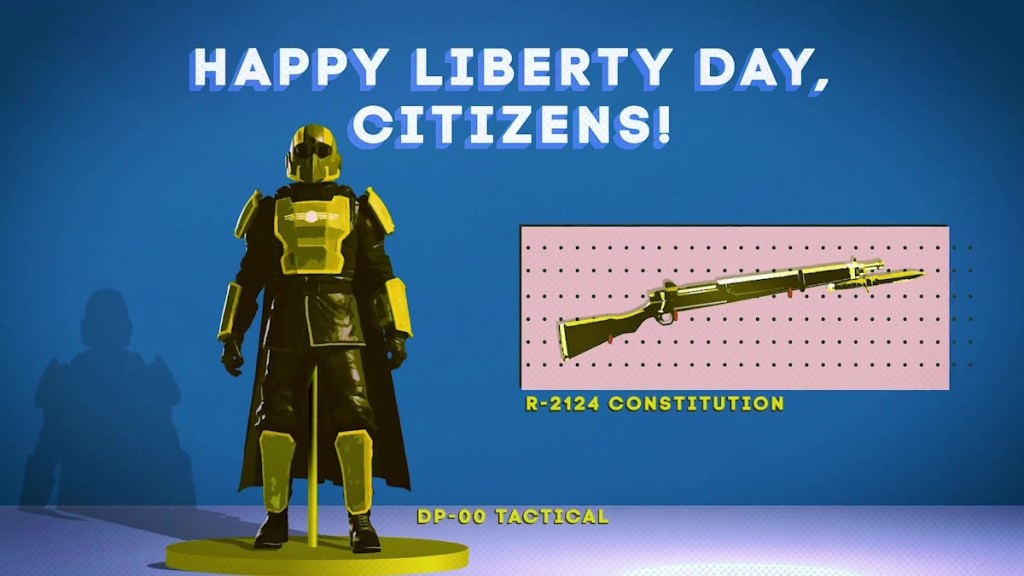 Helldivers 2’s Liberty Day celebrations include free old-school armor, weapon, parades, and scheduled dissident executions