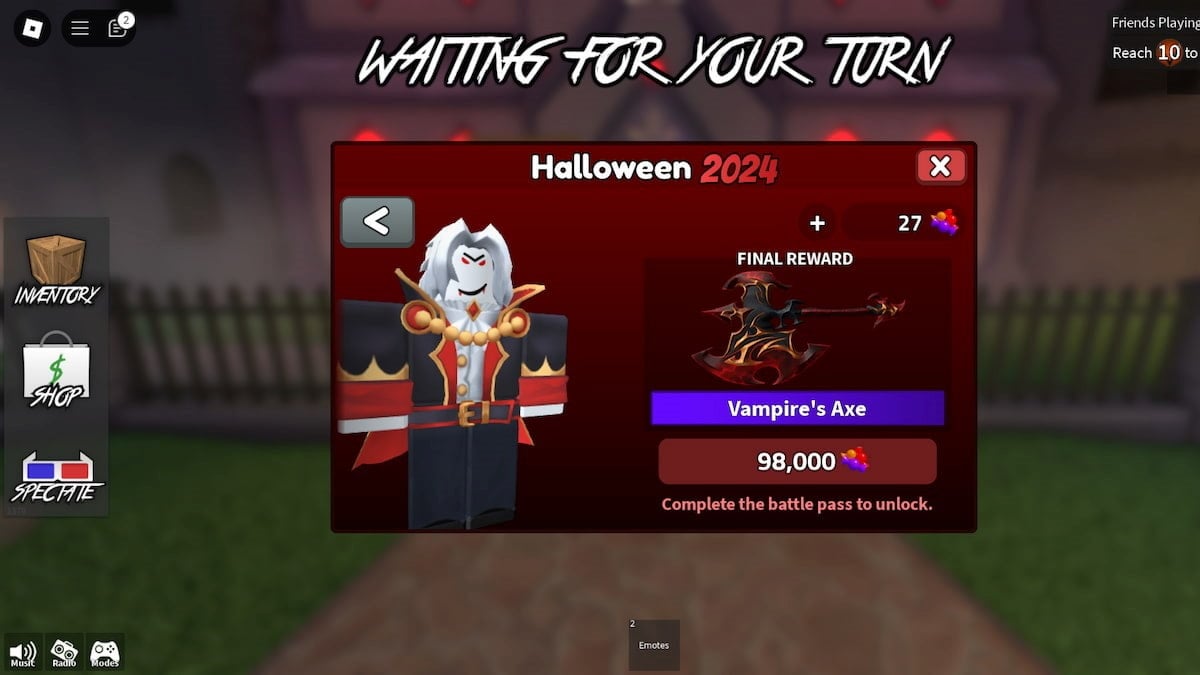 How to claim the Vampire’s Axe in Roblox Murder Mystery 2